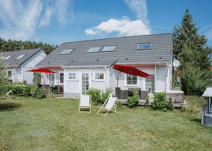 펜션 Ferienhaeuser Insel Usedom Haus Milo 5 - Blick Aufs Achterwasser! Whirlpool Und Sauna Lutow